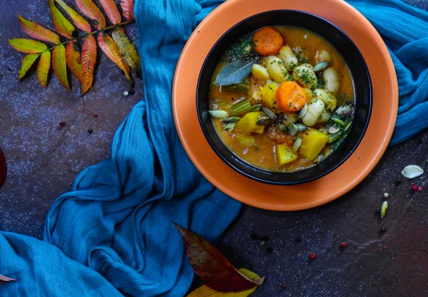 Jesienna zupa z dyni i fasoli