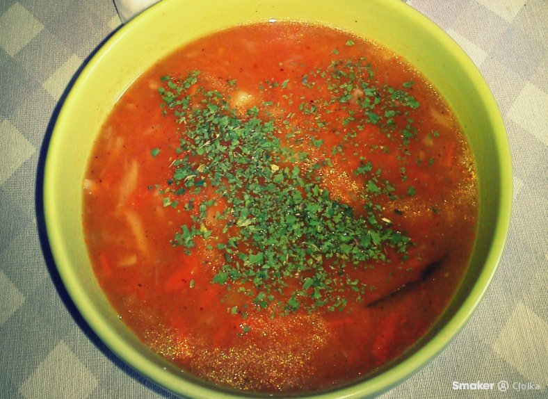  Zupa paprykowo-pomidorowa z lubczykiem 