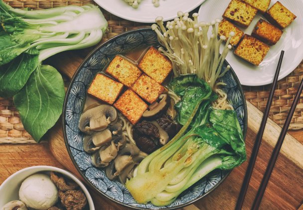 Ramen z grzybami shitake i tofu