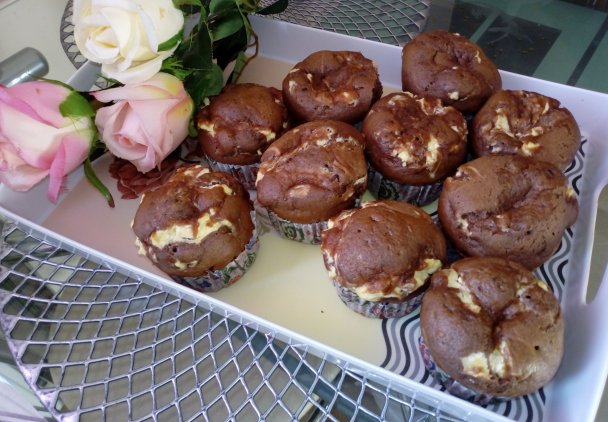 Muffinki czekoladowo - serowe