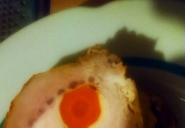 Schab pieczony z marchewką i porem