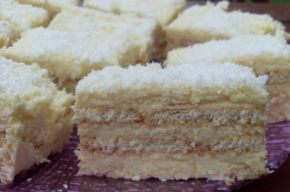 Ciasto Rafaello Na Herbatnikach Duża Blacha smaker.pl