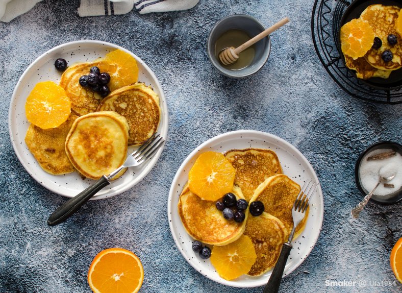 Pomarańczowe placki budyniowe ze skyrem