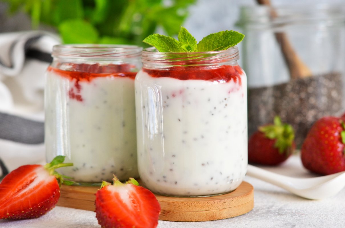 Pudding chia z truskawkami