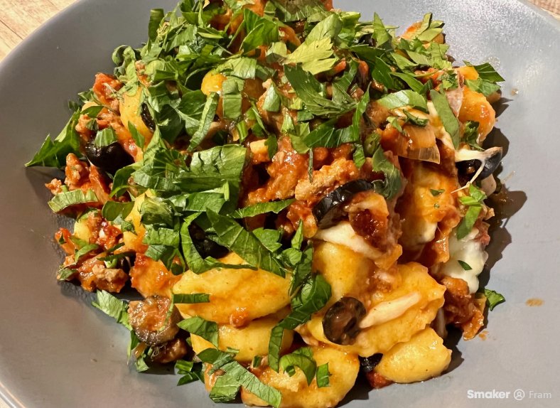  Gnocchi z indykiem i oliwkami 