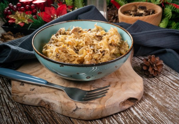 Kapusta z grzybami i żurawiną