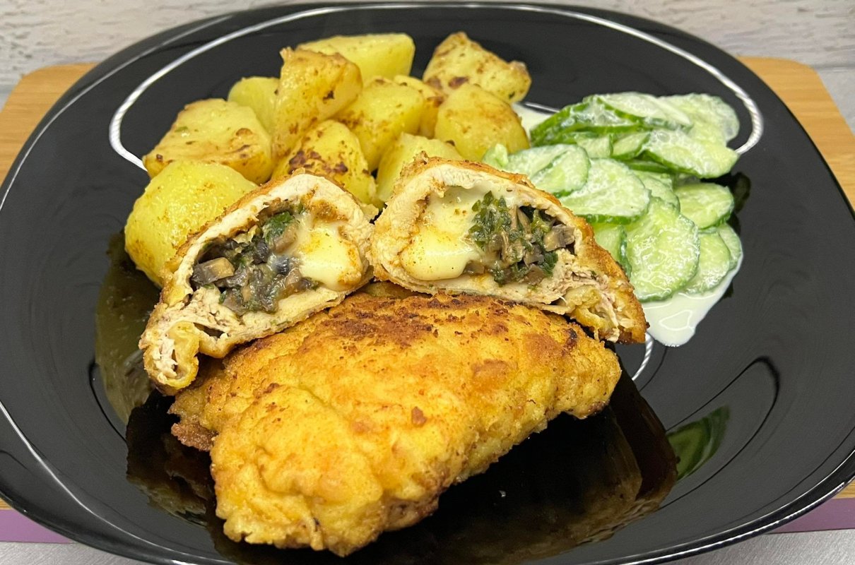 Koperty drobiowe z pieczarkami