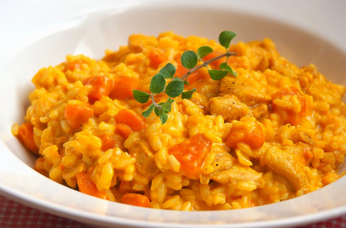 Risotto z dynią i kurczakiem