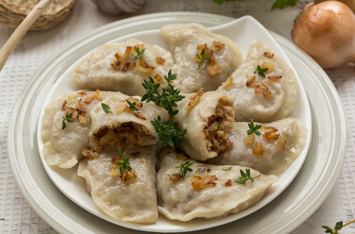 Pierogi z mięsem z rosołu