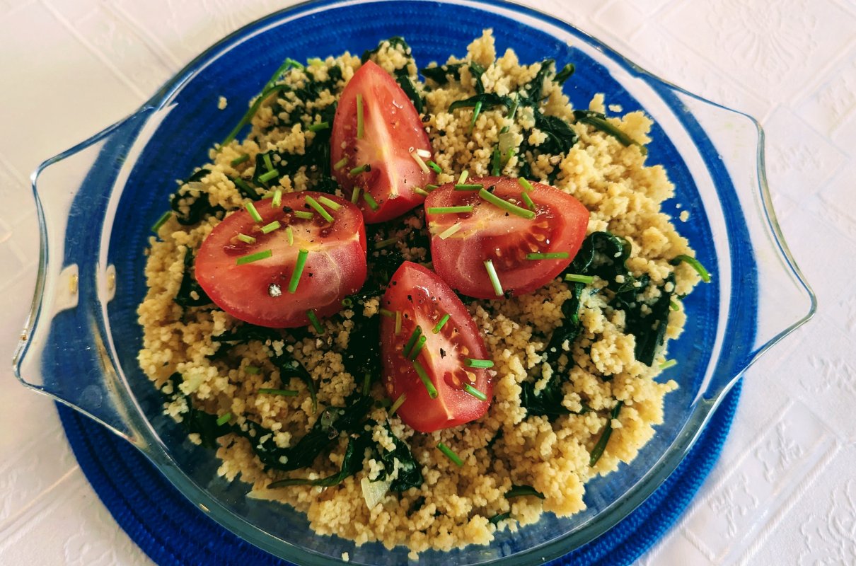 Cous Cous ze szpinakiem