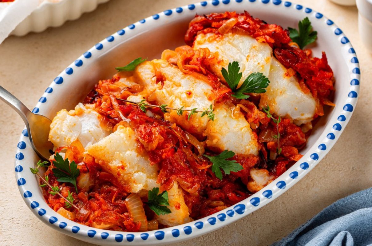 Najlepsza ryba po grecku na wigilię. Warzywa są chrupiące, aromatyczne, a ryba rozpływa się w ustach