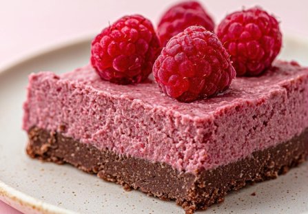 Sernik malinowy na brownie