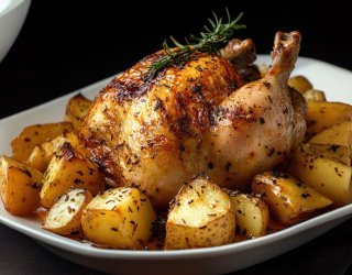 Kurczak pieczony w rękawie z ziemniakami