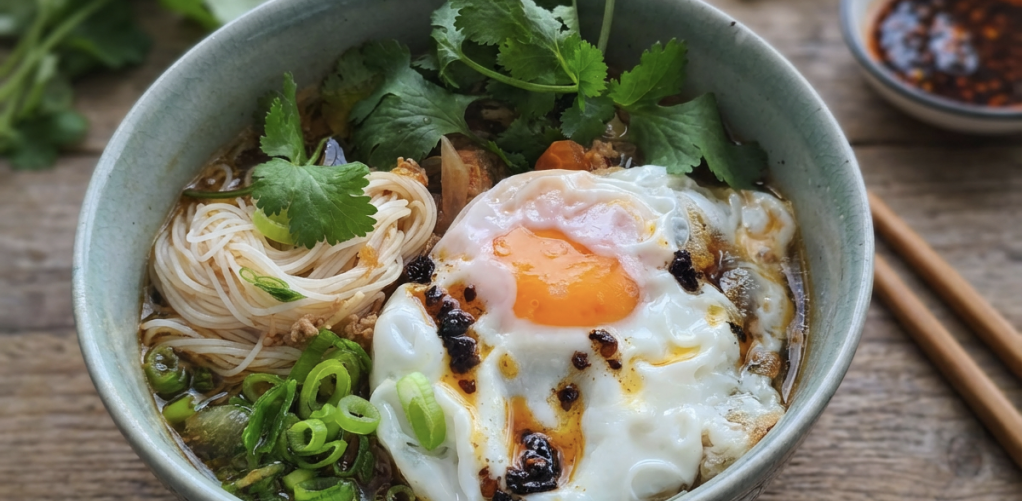 Azjatycka zupa z mielonym mięsem