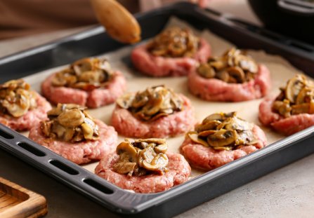 Mielone z pieczarkami