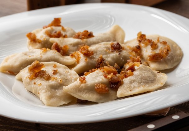 Pierogi z mięsa z rosołu