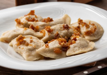 Pierogi z mięsa z rosołu