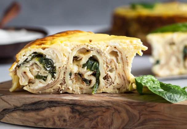 Naleśniki zapiekane ze szpinakiem