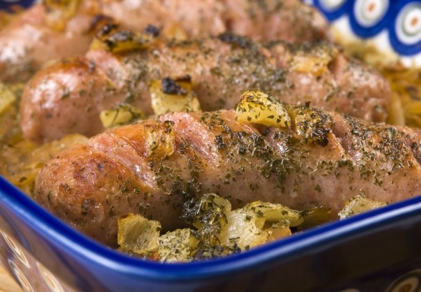 Biała kiełbasa w majeranku