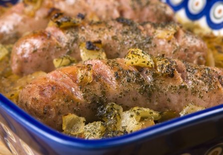 Biała kiełbasa w majeranku