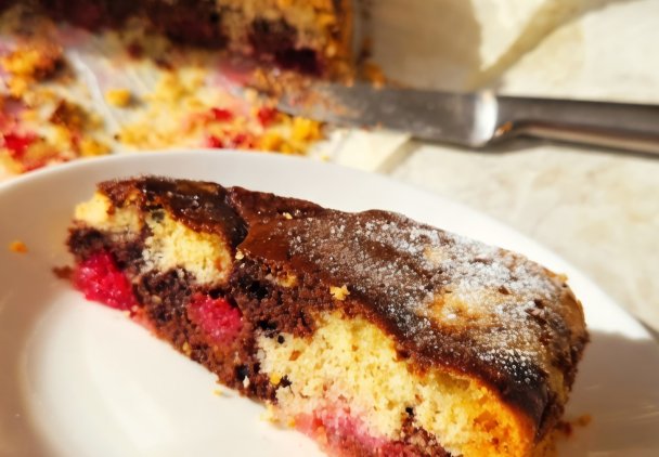 Ciasto łaciate z wiśniami