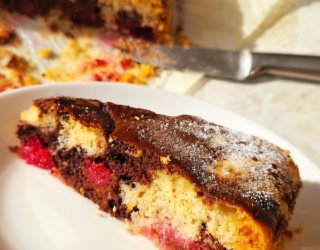 Ciasto łaciate z wiśniami