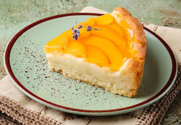 Ciasto z brzoskwiniami i budyniem