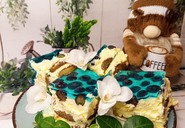 Sernik "GOTOWANY" z mleka, na zimno z galaretką