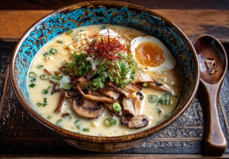 Ramen z pieczarkami