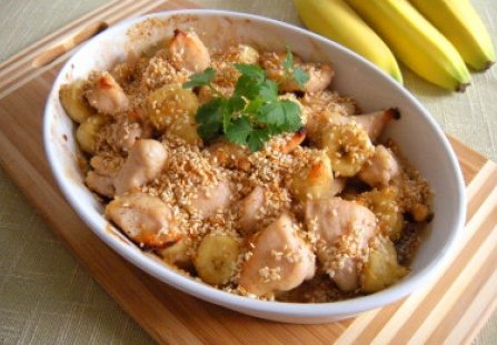 Kurczak zapiekany z bananem