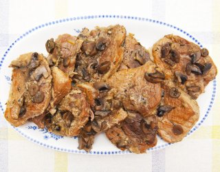 Karkówka z pieczarkami