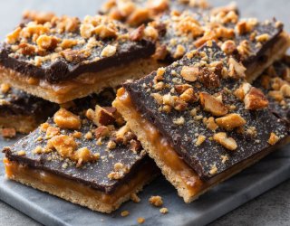 Fistaszkowy mazurek z czekoladą