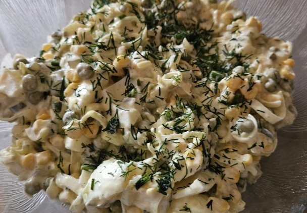 Sałatka z pora i jajek.