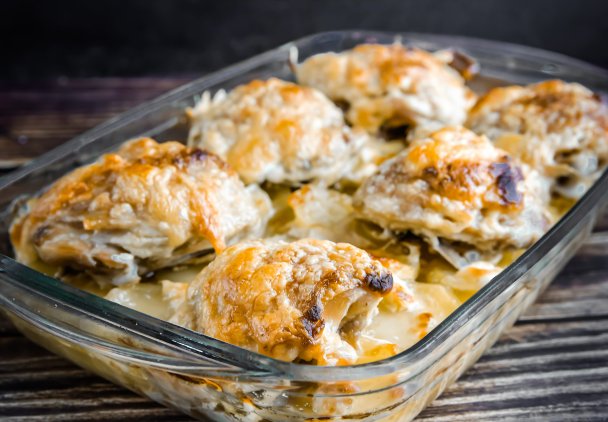 Kurczak zapiekany z pieczarkami