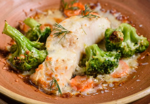 Łosoś w sosie serowym