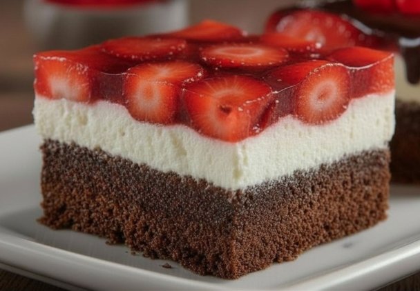Pyszne ciasto z truskawkami