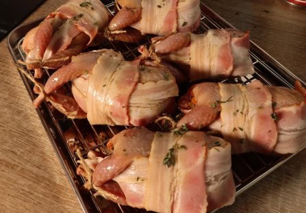 ️ Pieczone Przepiórki w Boczku z Tymiankiem
