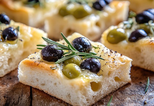 Focaccia z oliwkami