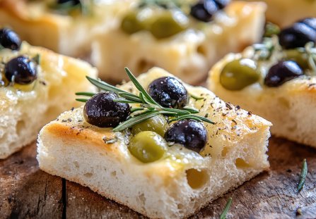 Focaccia z oliwkami