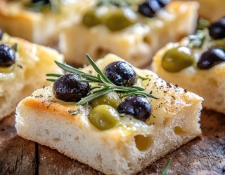 Focaccia z oliwkami
