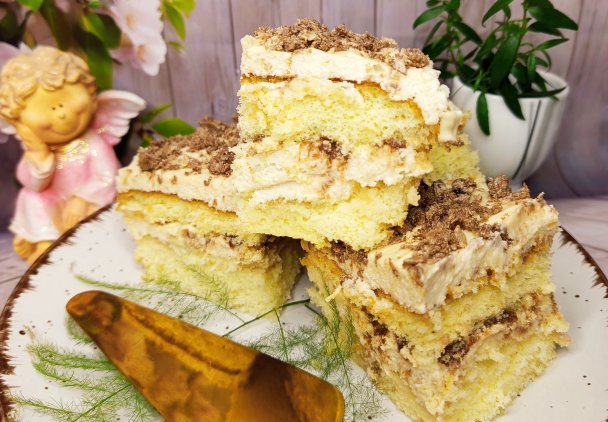 Ciasto CHAŁWOWIEC na biszkopcie bez proszku do pieczenia z 5 jaj