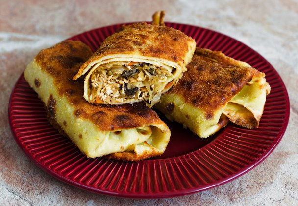 Krokiety z kapustą, grzybami i tofu