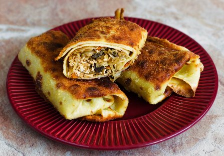 Krokiety z kapustą, grzybami i tofu