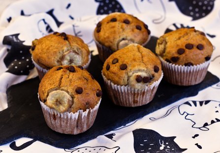Muffinki bananowe z czekoladą