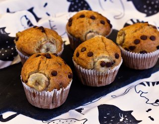 Muffinki bananowe z czekoladą