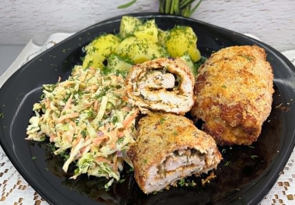 Roladki drobiowe z air fryera z koperkiem i parmezanem