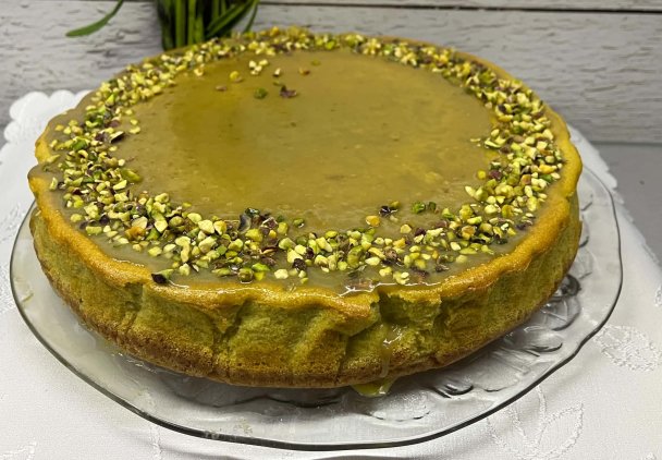 Sernik potrójnie pistacjowy