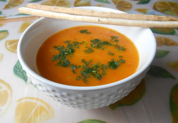Zupa krem dyniowo paprykowa