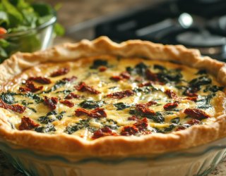 Tarta ze szpinakiem i suszonymi pomidorami