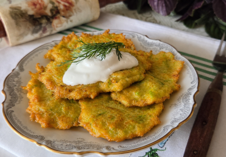 Placki z cukinii z marchewką i cebulą